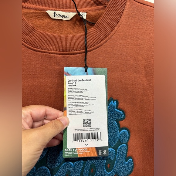 Cotopaxi Women's Medium Coto-Patch Crew Sweatshirt Faded Brick Rust NWT - Picture 7 of 7